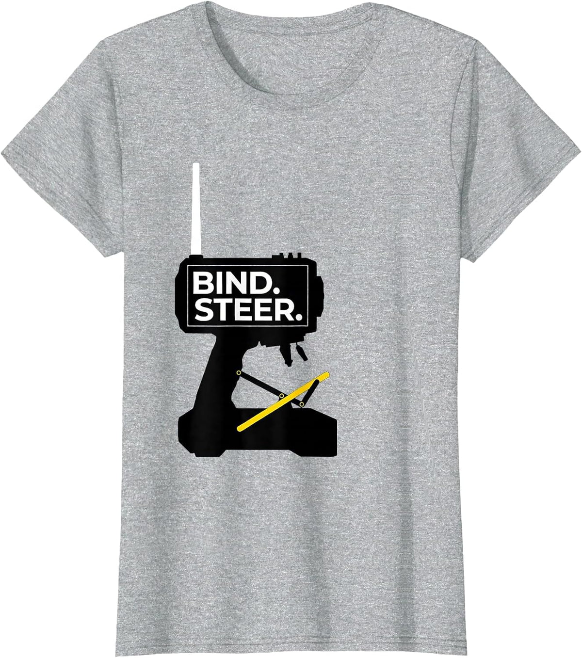 Bind. Steer Swiss International RC Car Racing Drag Racing T-Shirt - Heather Grey