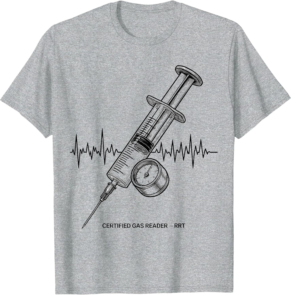 Men's Certified Gas Reader — RRT Funny Respiratory Therapist RT T-Shirt - Heather Grey