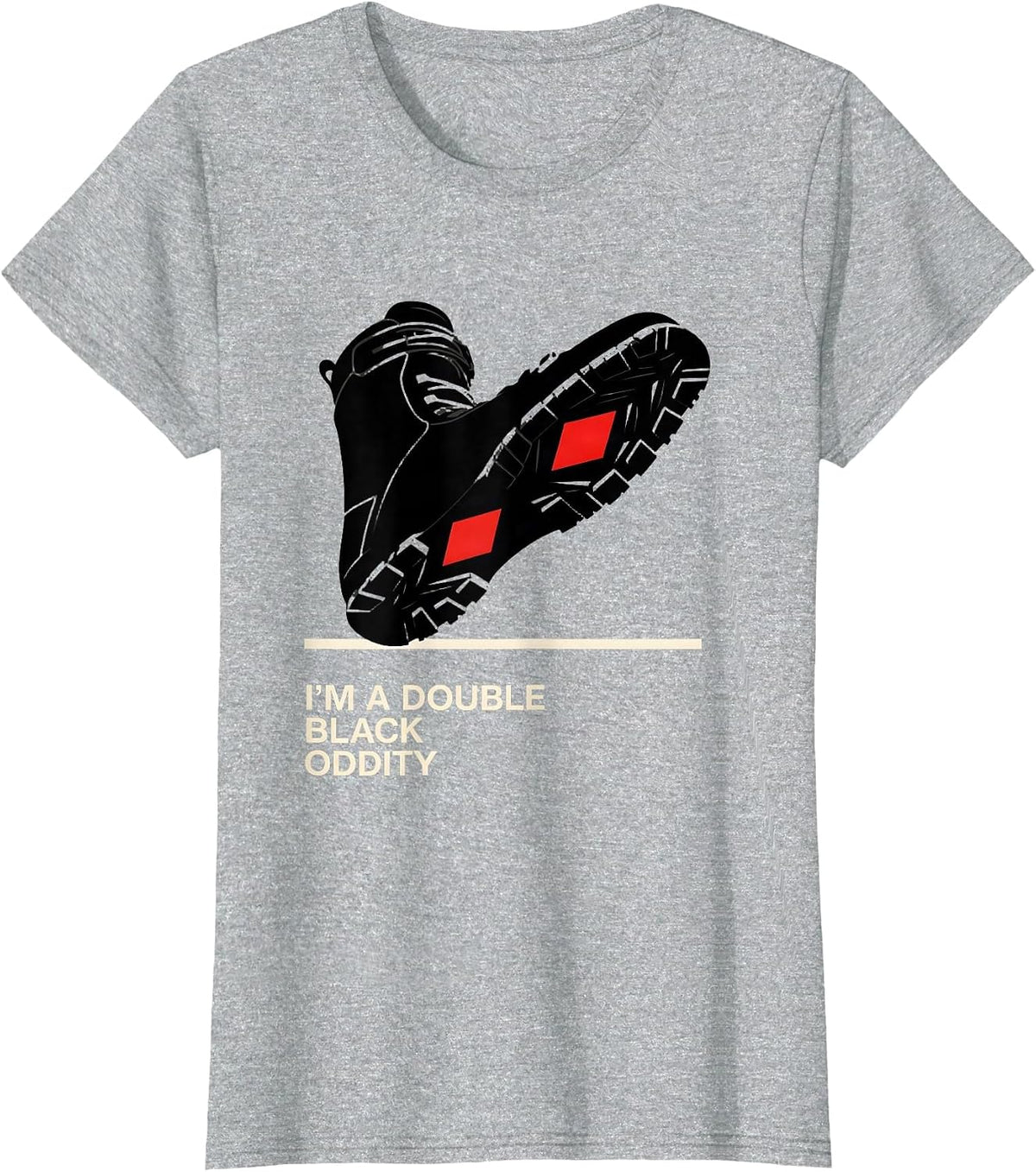 I'm A Double Black Oddity Funny Ski Snowboard Dad Gift T-Shirt - Heather Grey