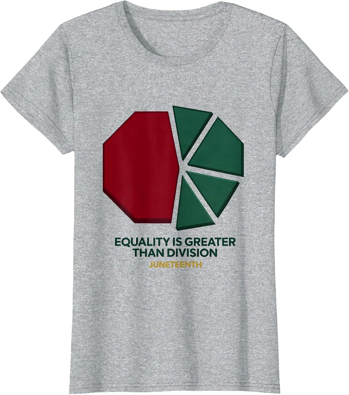 Women's Equality Is Greater Than Division Juneteenth T-Shirt - Heather Grey