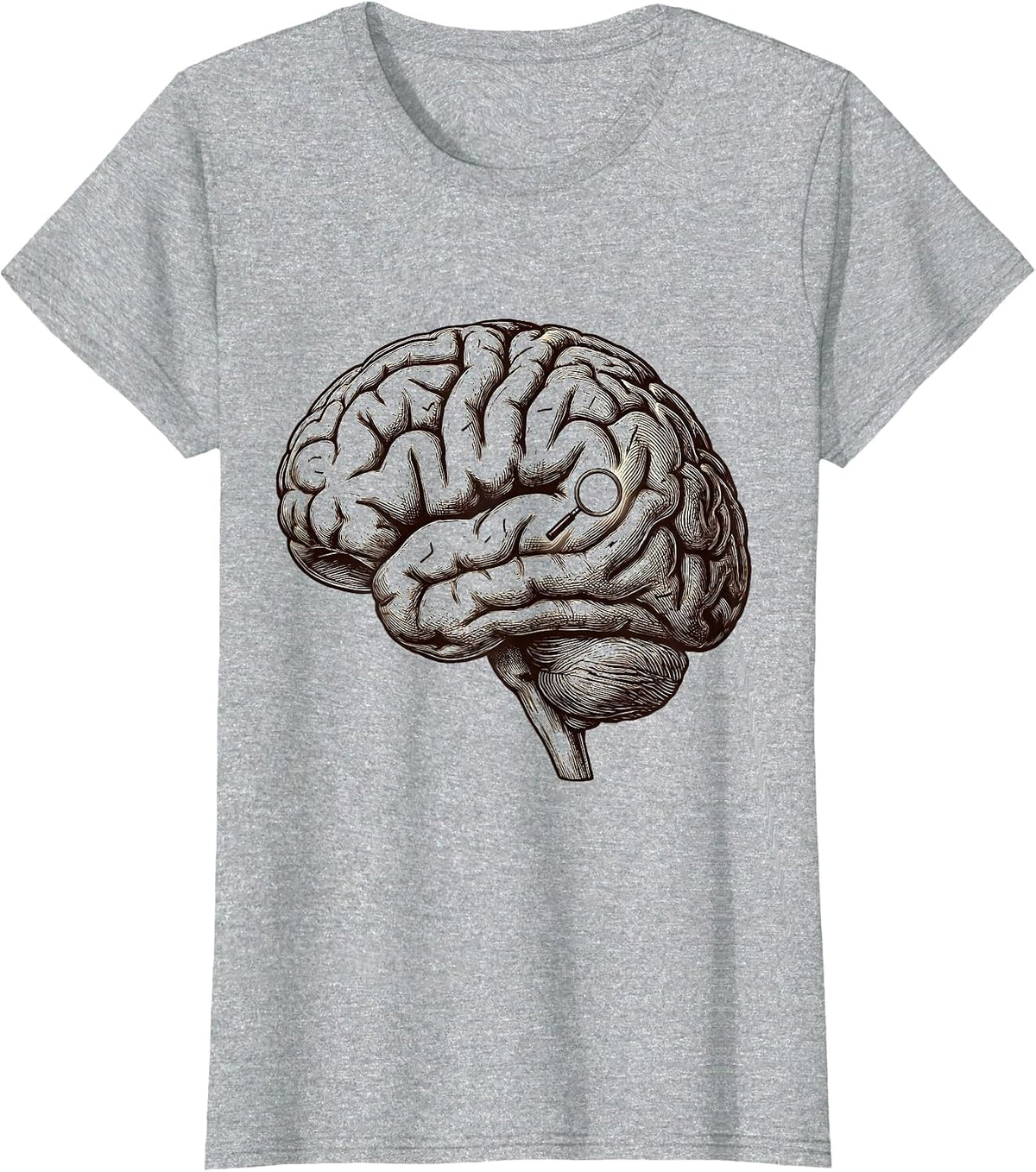 Brain Specimen Vintage Science Humor Anatomy Enthusiast T-Shirt - Heather Grey