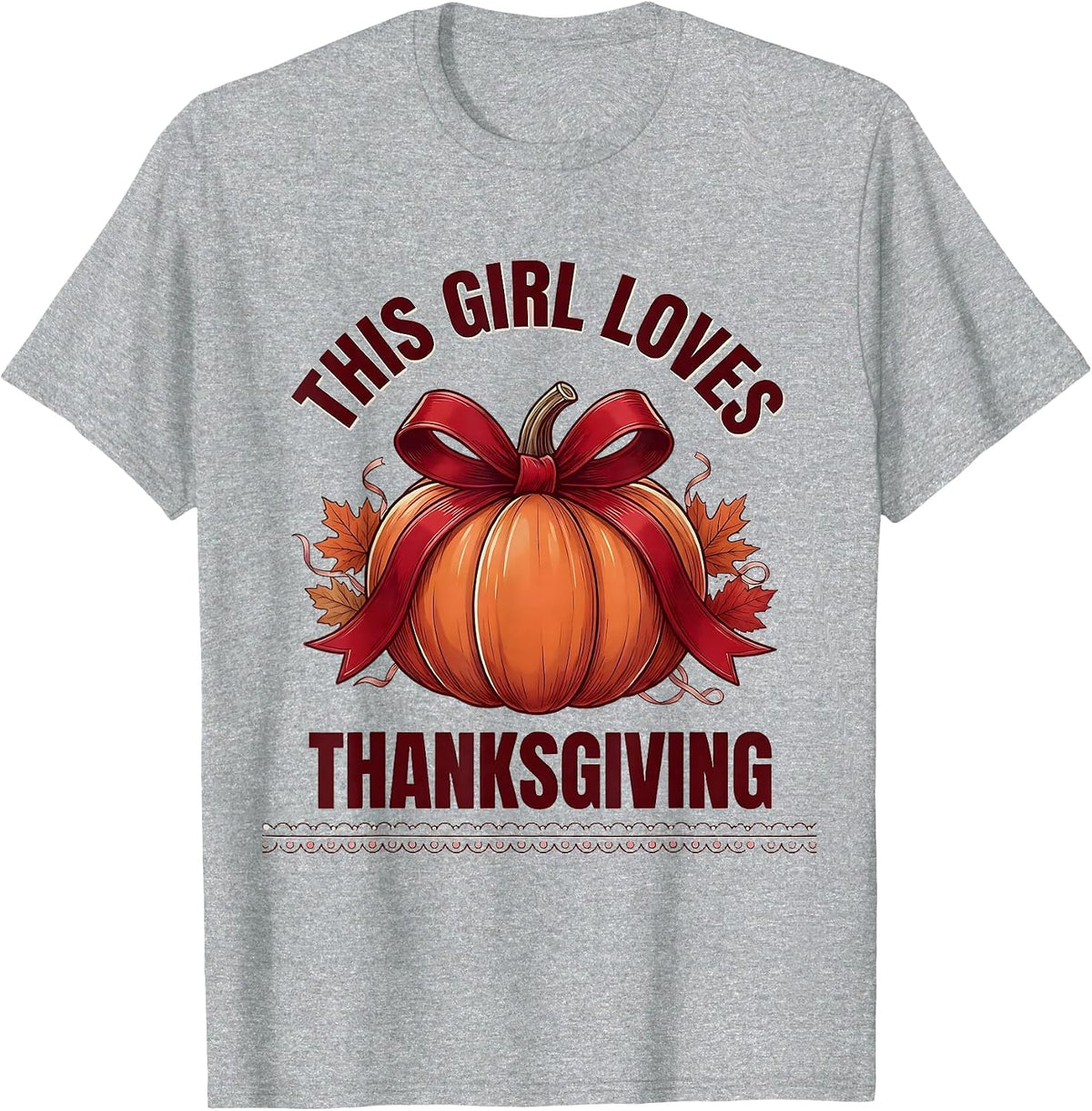 Men's This Girl Loves Thanksgiving Festive Design T-Shirt - Heather Grey