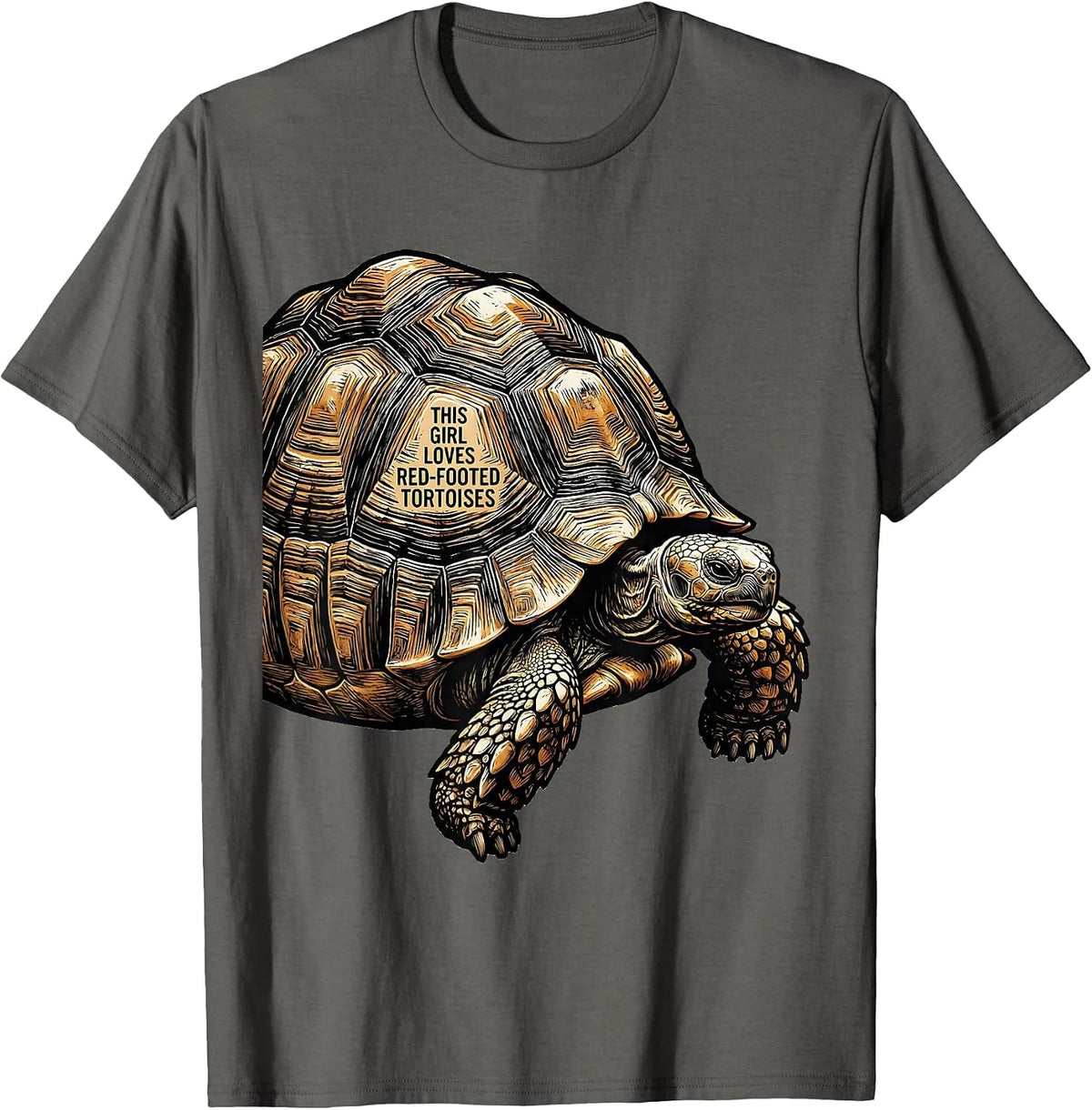 Men's This Girl Loves Red-Footed Tortoises Cute Reptile Lover Gift T-Shirt - Asphalt Grey