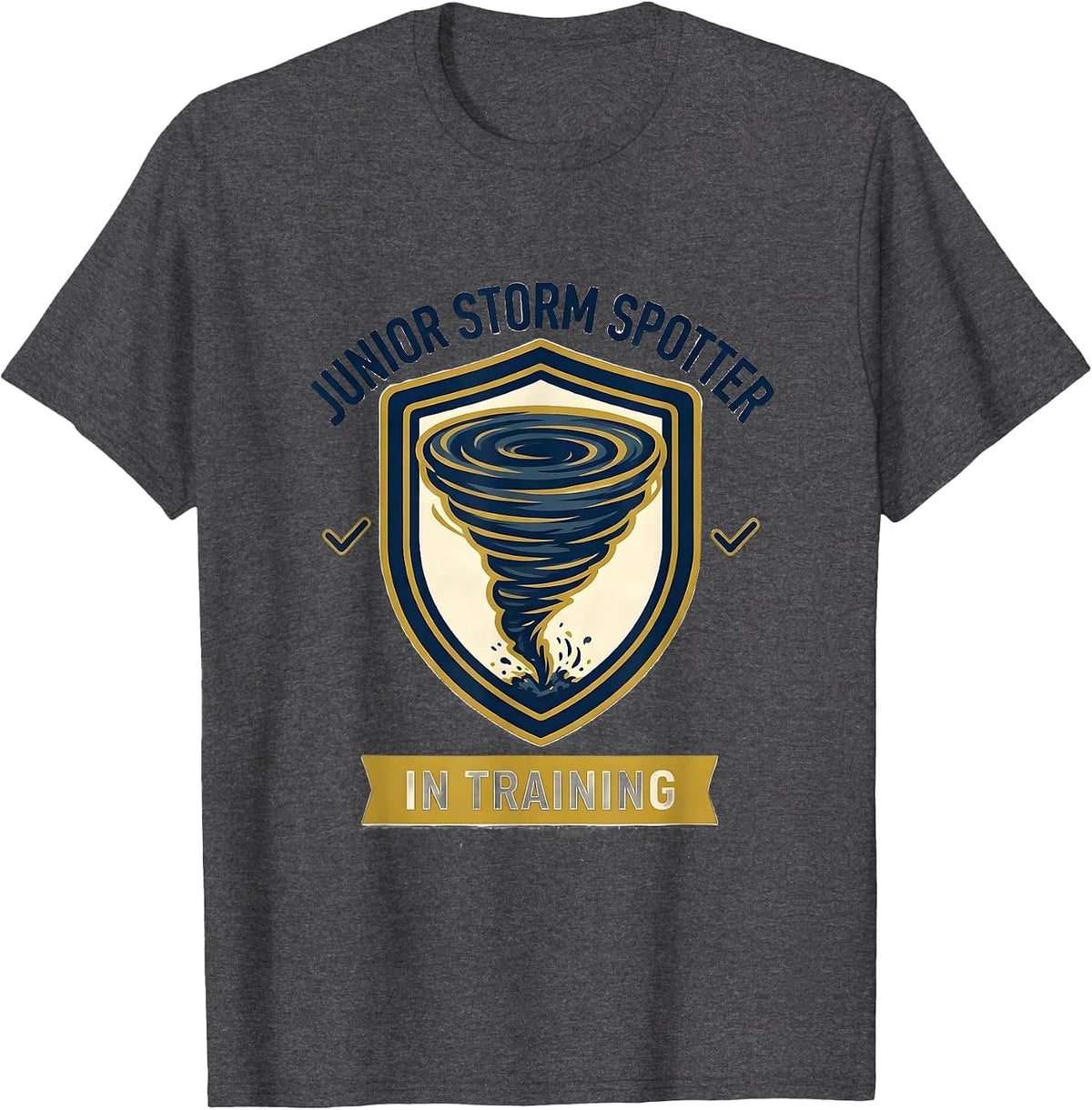 Junior Storm Spotter In Training Weather Enthusiast Kids T-Shirt - Dark Heather Grey