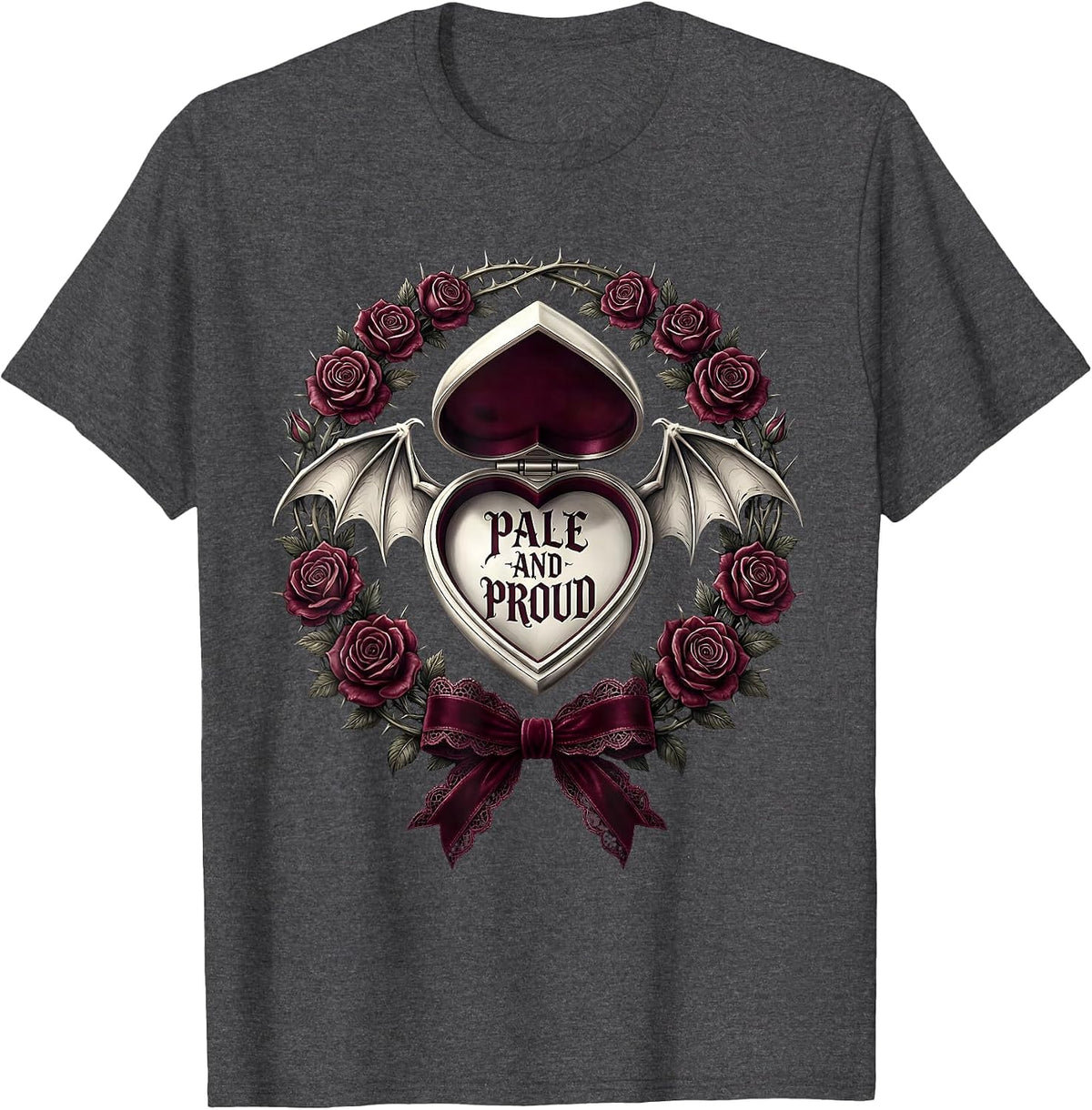 Men's Pale and Proud Goth Dark Aesthetic Design T-Shirt - Dark Heather Grey
