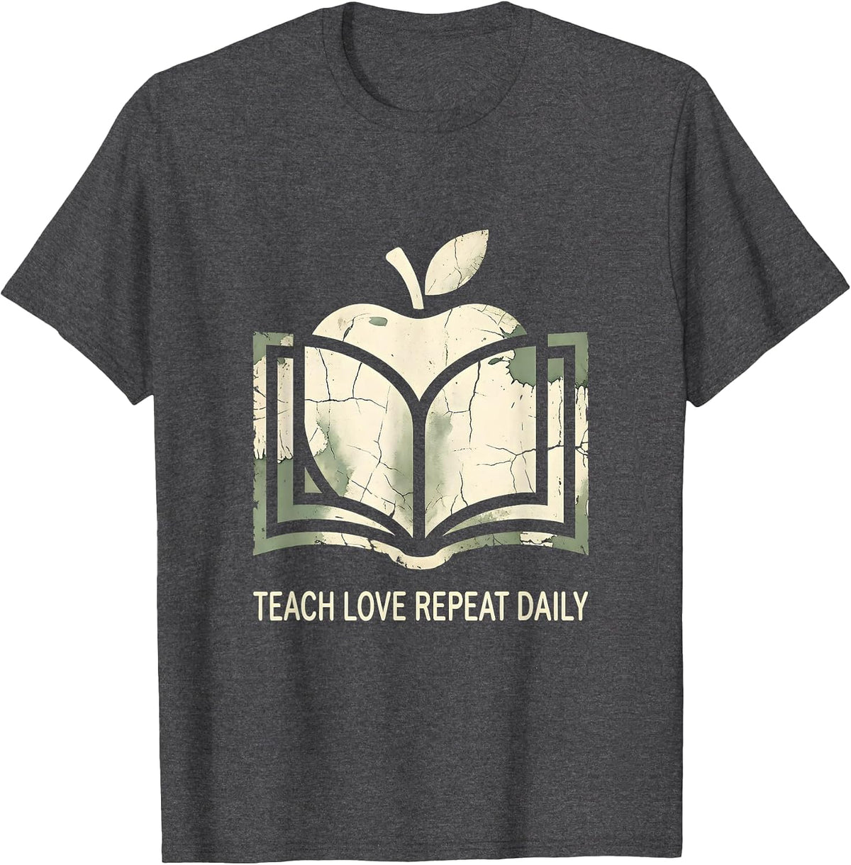 Teach Love Repeat Daily Third Grade Teacher T-Shirt - Dark Heather Grey