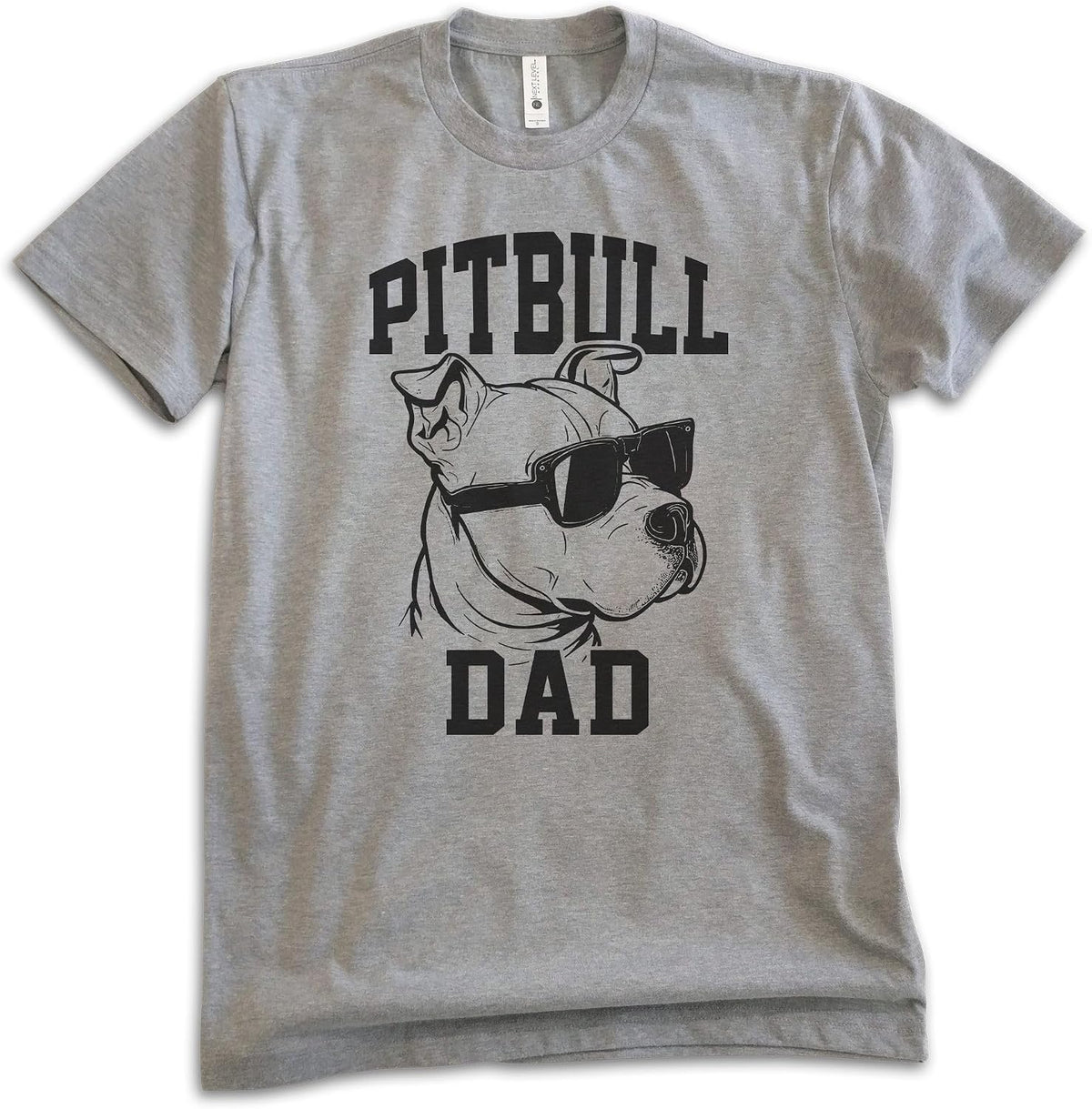 EVERTREE CLOTHING Pitbull Dad T-Shirt, Unisex Men's Shirt, Pit Bull Terrier Owner, Best Dog Dad Gift - Dark Heather Gray