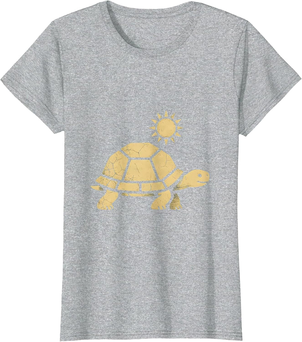 Women's Desert Tortoise Walking Under Hot Sun Western T-Shirt - Heather Grey