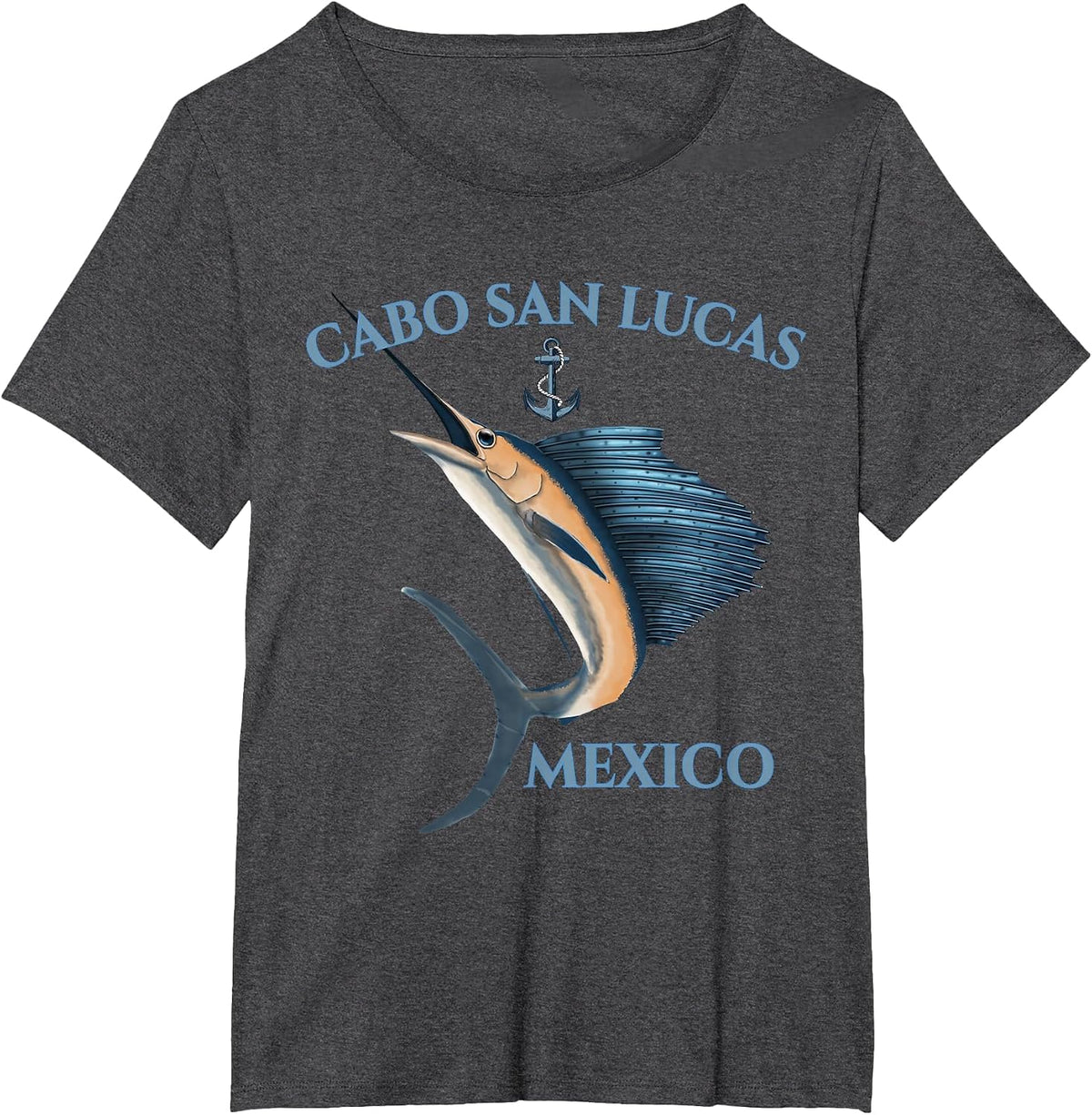 Swordfish Marlin Cabo San Lucas Mexico T-Shirt - Dark Heather Grey