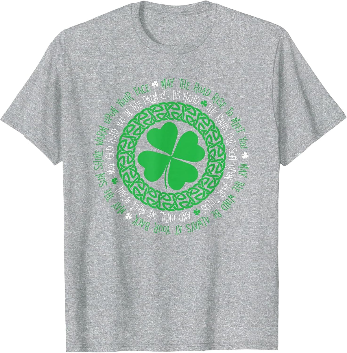 Irish Blessing Celtic Knot 4 Leaf Clover - St. Patrick's Day T-Shirt - Heather Grey