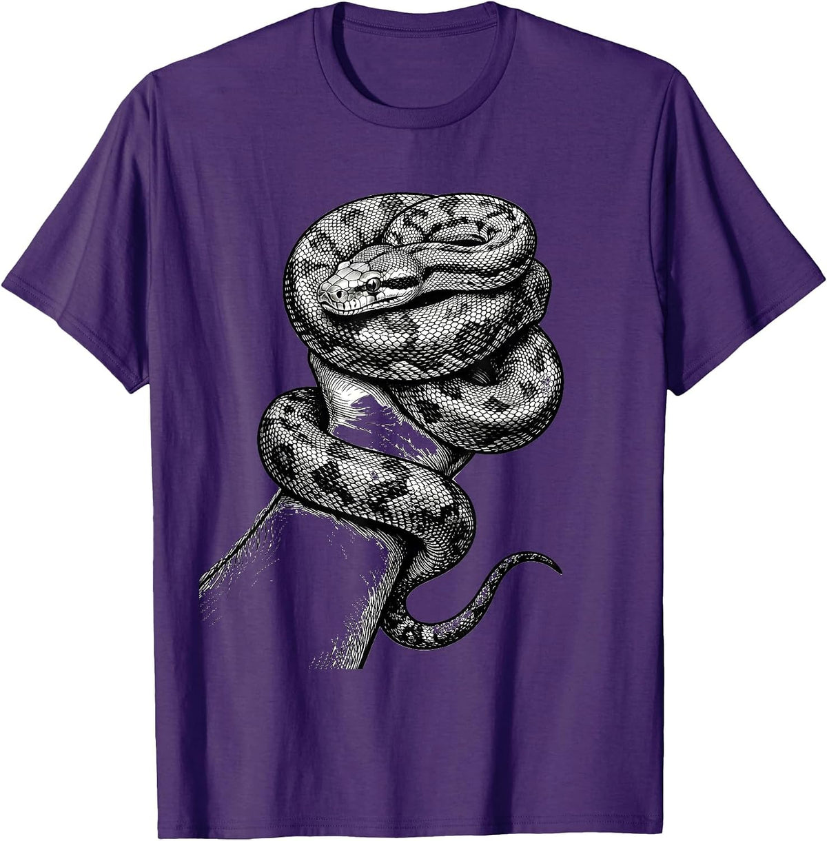 Men's Contour-Line Ball Python Snake Owner Reptile Humor T-Shirt - Purple