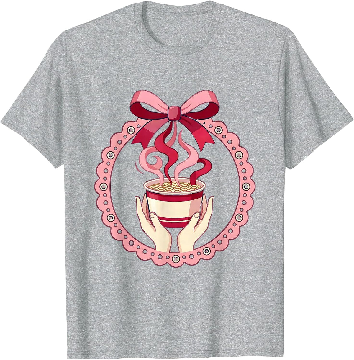 Men's Midnight Ramen Cup Graphic Tee T-Shirt - Heather Grey