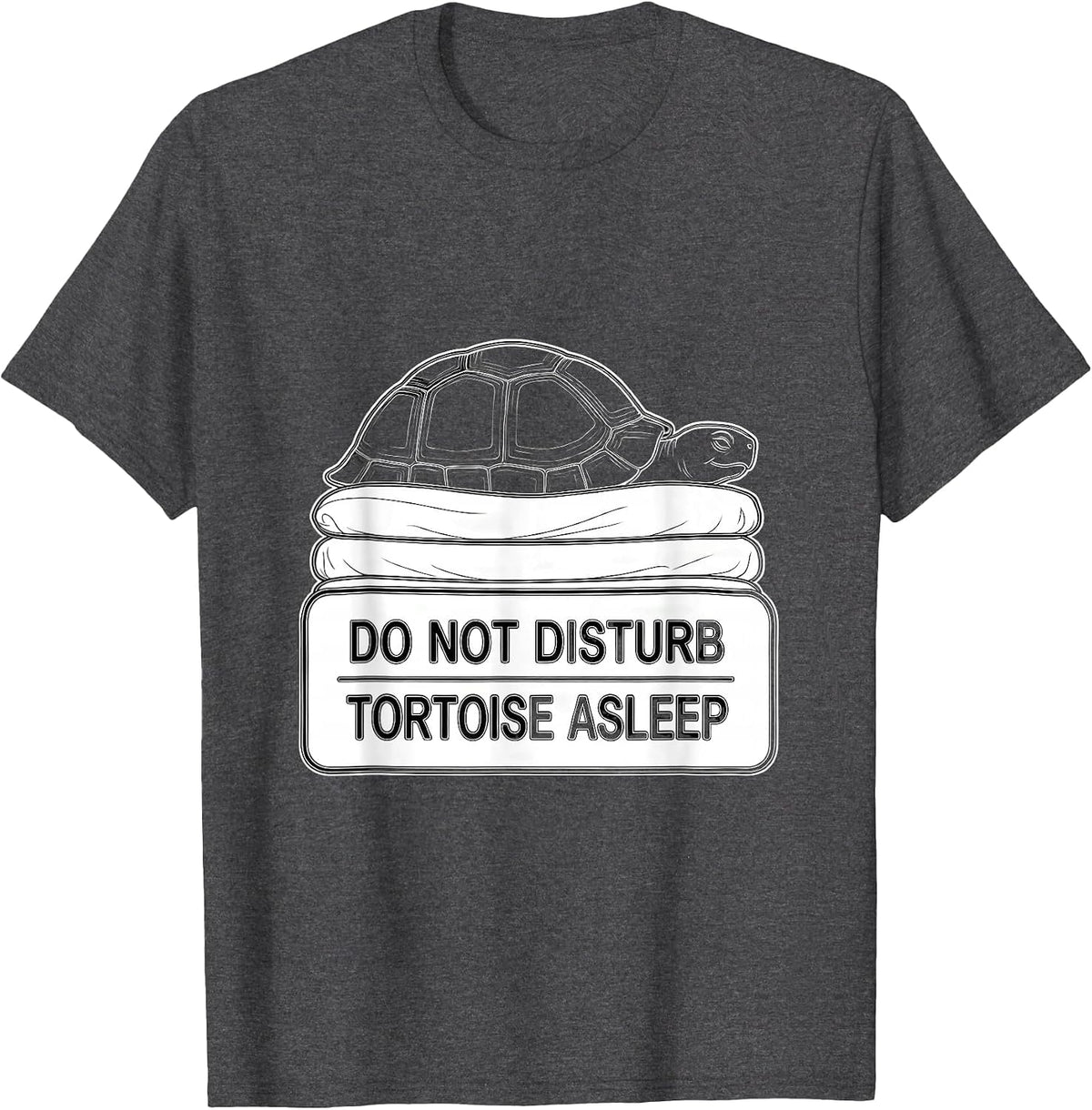 Do Not Disturb Tortoise Asleep Funny Animal Official T-Shirt - Dark Heather Grey