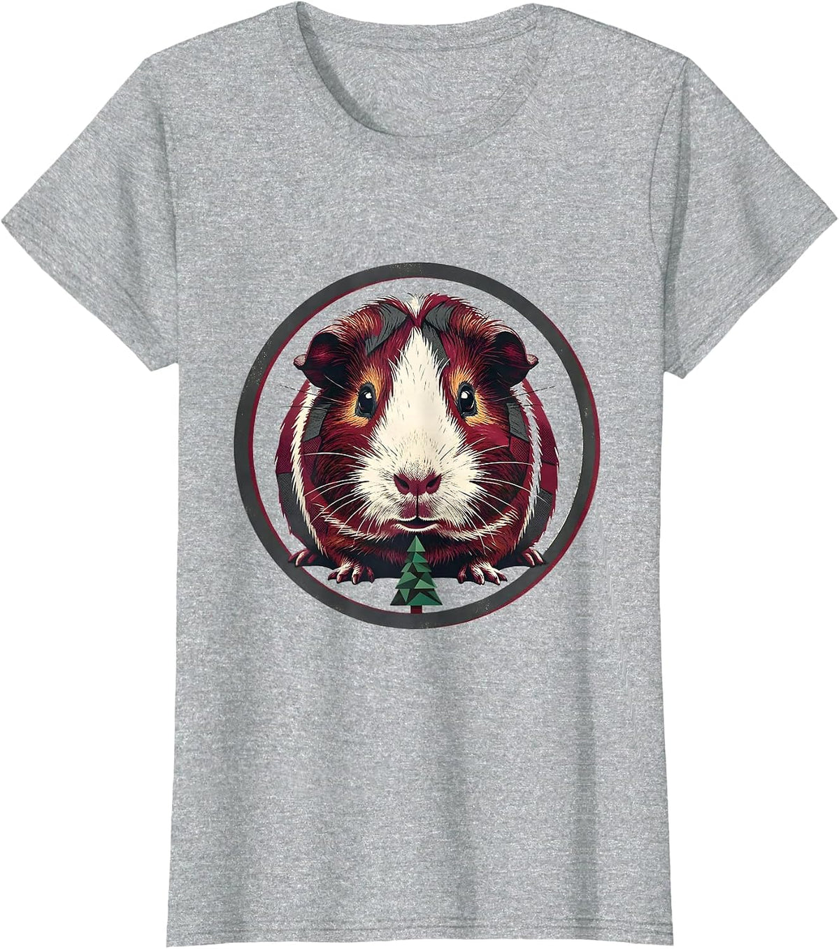 Guinea Pig Christmas Pet Lover Whimsical Holiday T-Shirt - Heather Grey