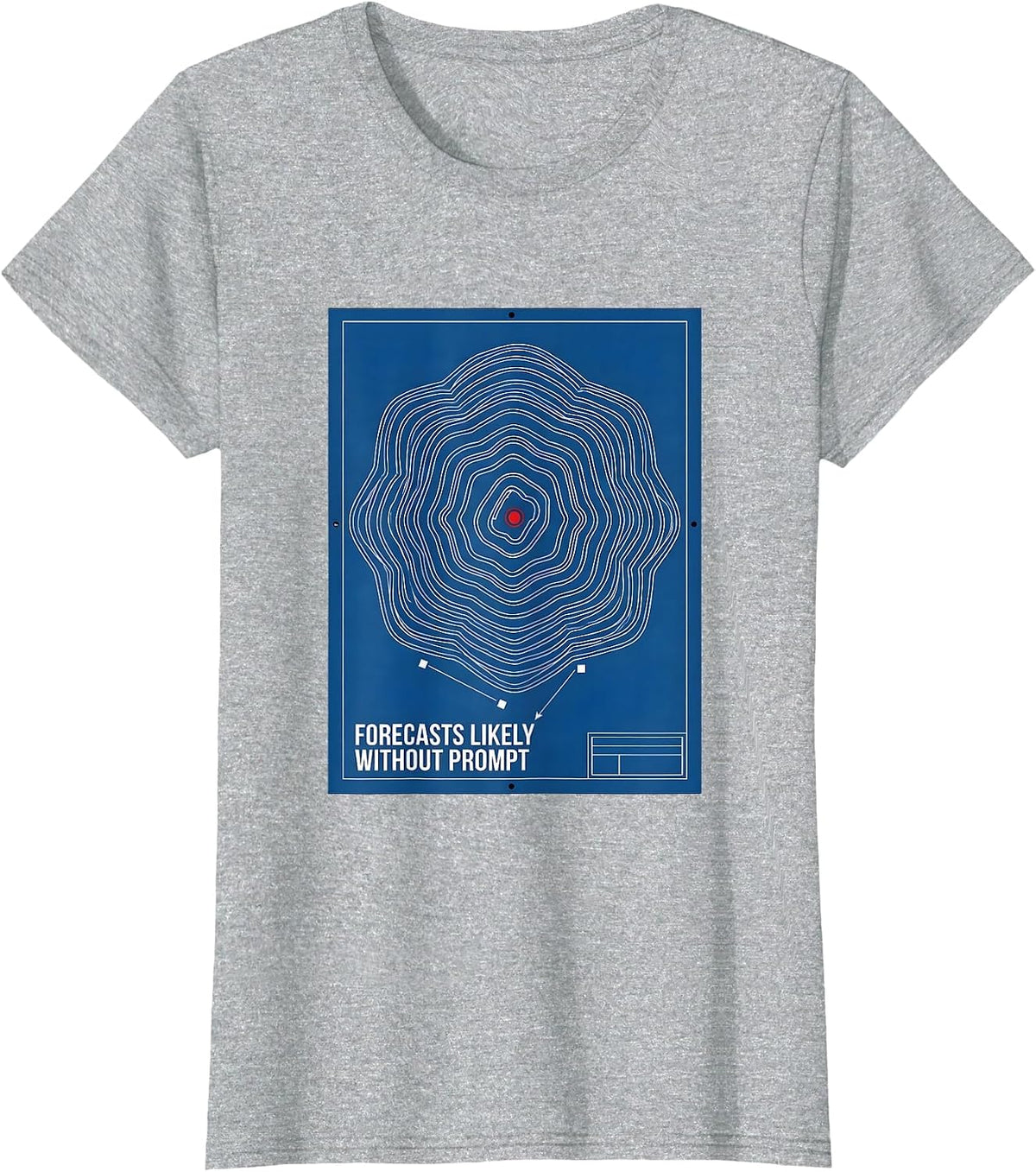 Forecasts Likely Without Prompt Technical Blueprint Storm T-Shirt - Heather Grey