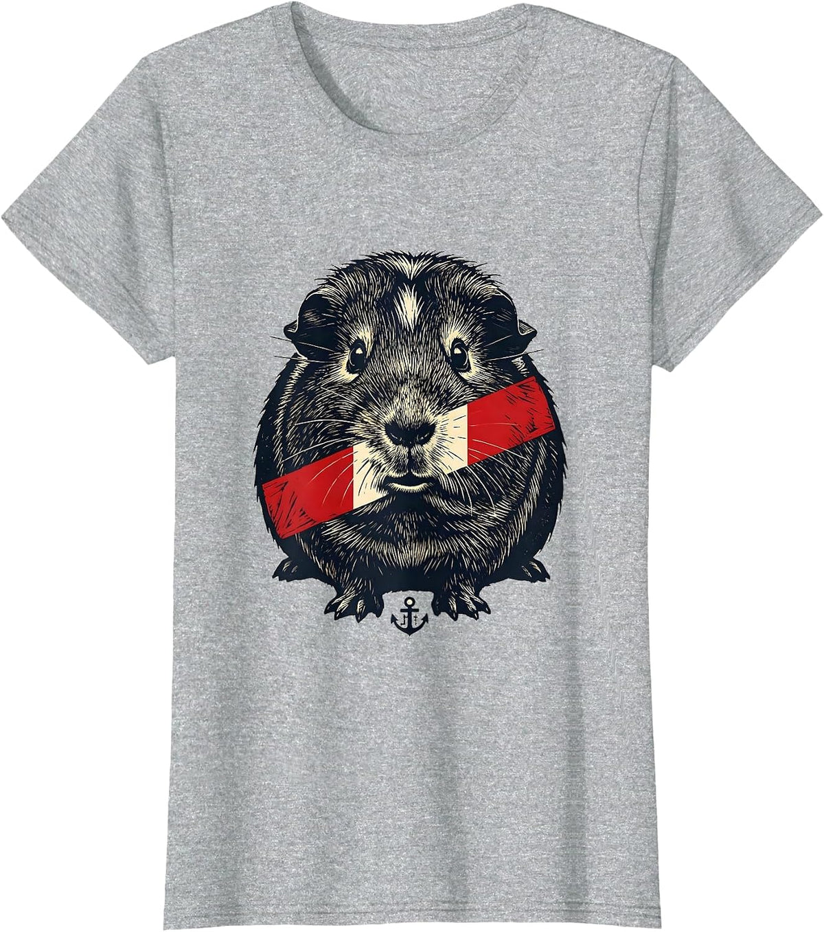 Women's Peruvian Guinea Pig Flag Pride Heritage Souvenir T-Shirt - Heather Grey