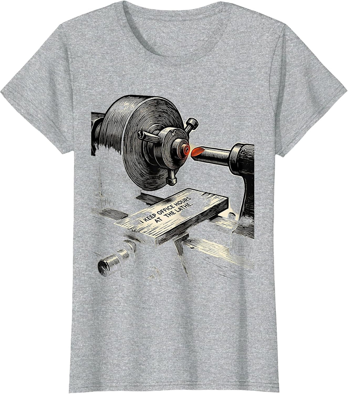 I Keep Office Hours At The Lathe Funny Blacksmith T-Shirt - Heather Grey