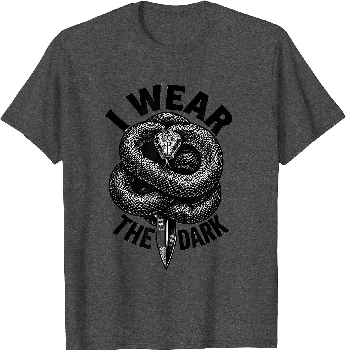 Men's I Wear The Dark Monochromatic Alt Goth Emo Y2K Grunge T-Shirt - Dark Heather Grey