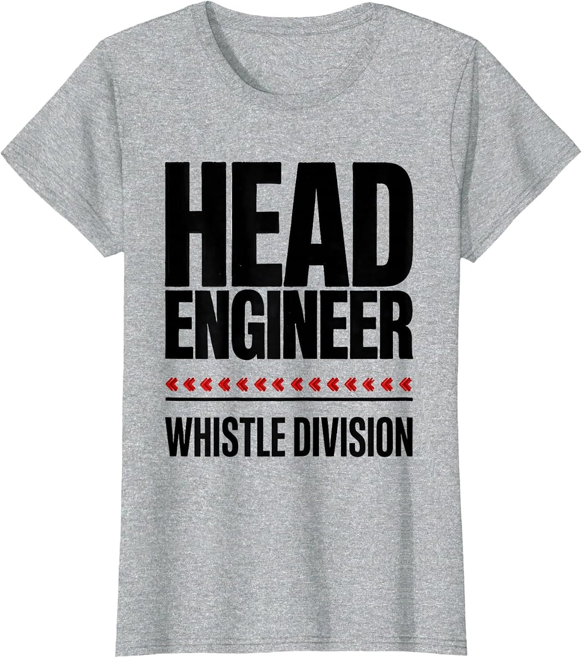 Head Engineer Whistle Division Vintage Train Enthusiast T-Shirt - Heather Grey