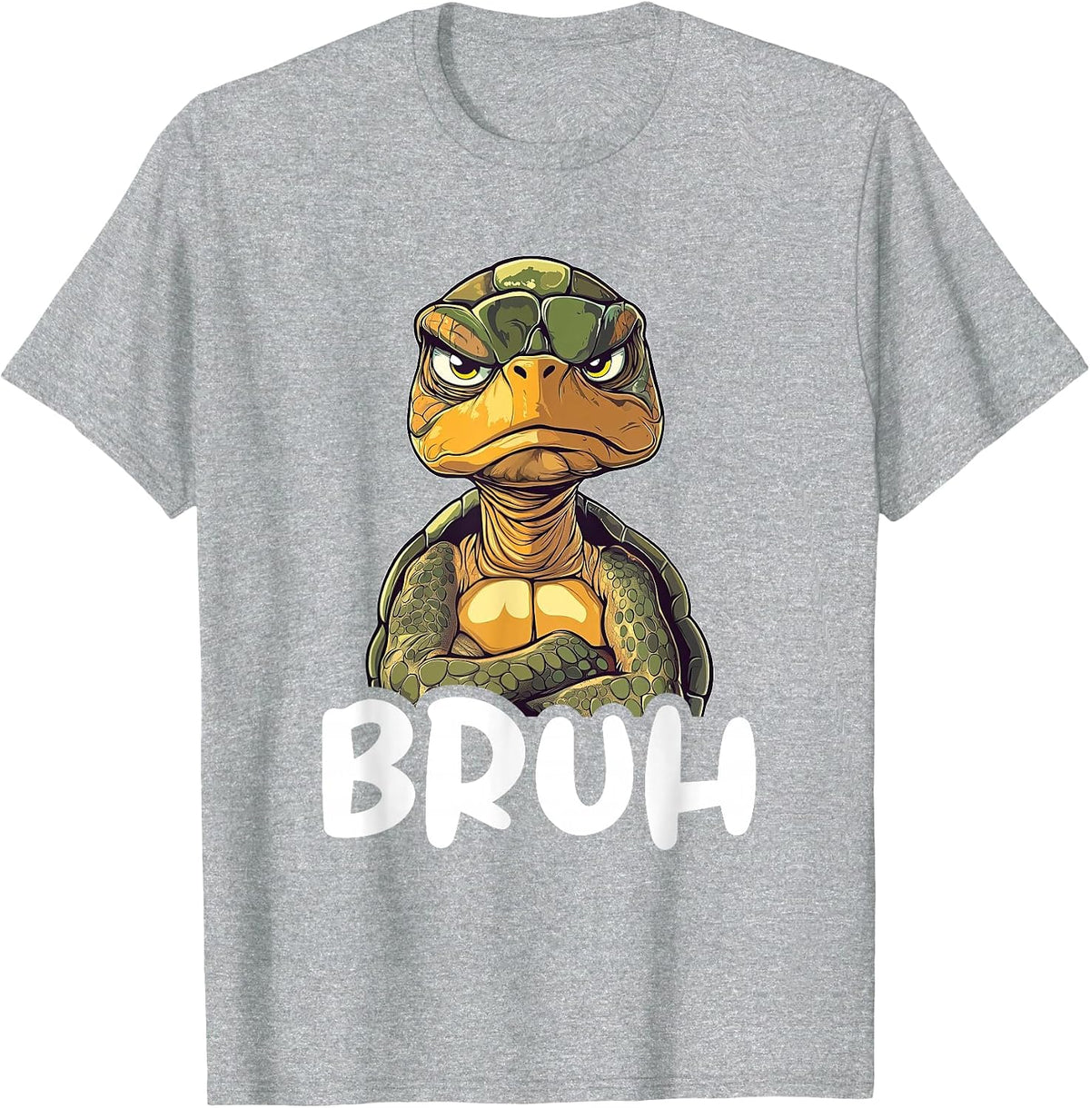 Turtle Lover Bruh Funny Turtle T-Shirt - Heather Grey