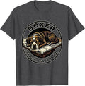 Men's Boxer Official Sleepshirt Linocut Dog Lover Novelty T-Shirt - Dark Heather Grey