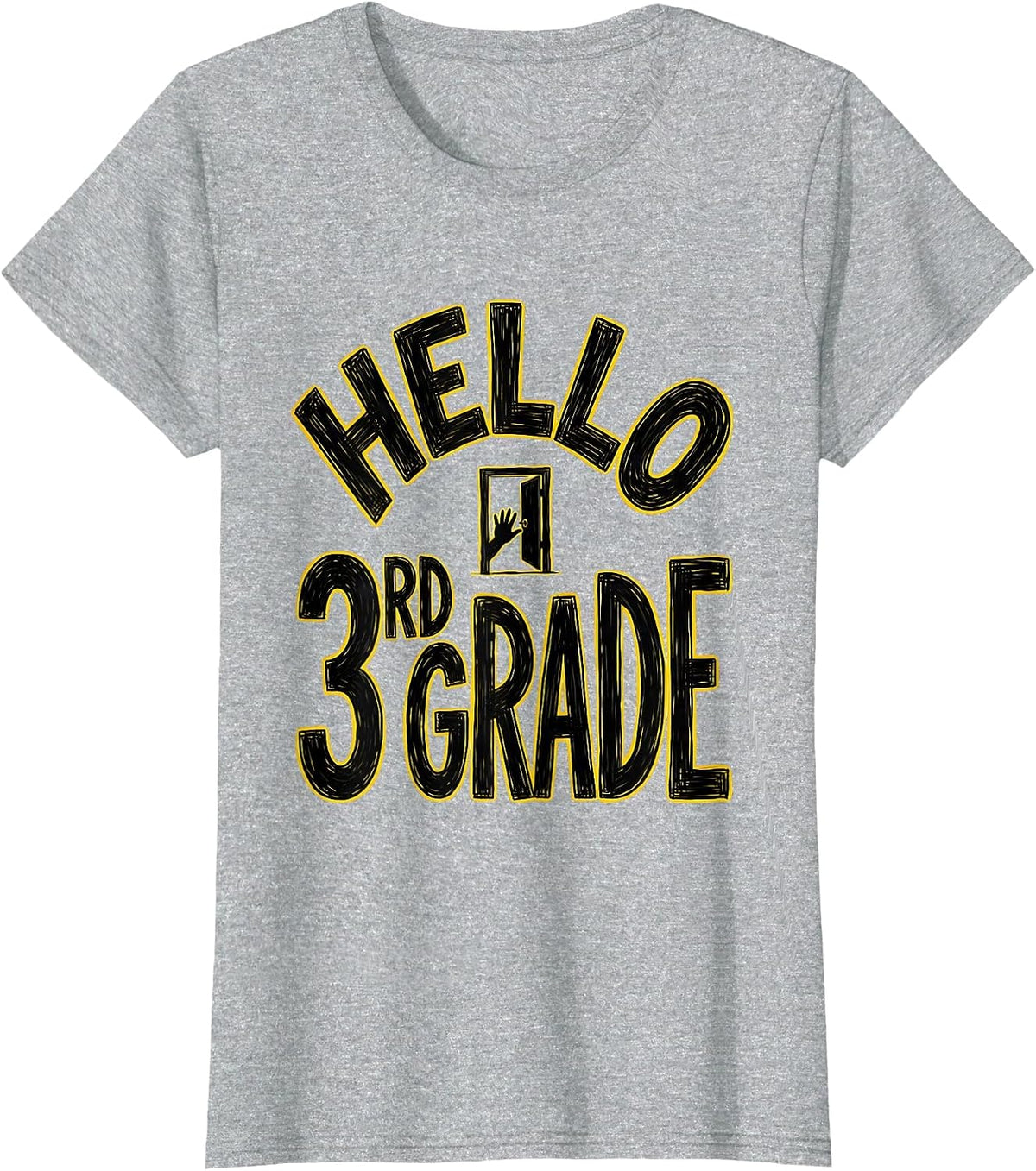 Hello, 3rd Grade Playful Third Grade Teacher Back To School T-Shirt - Heather Grey