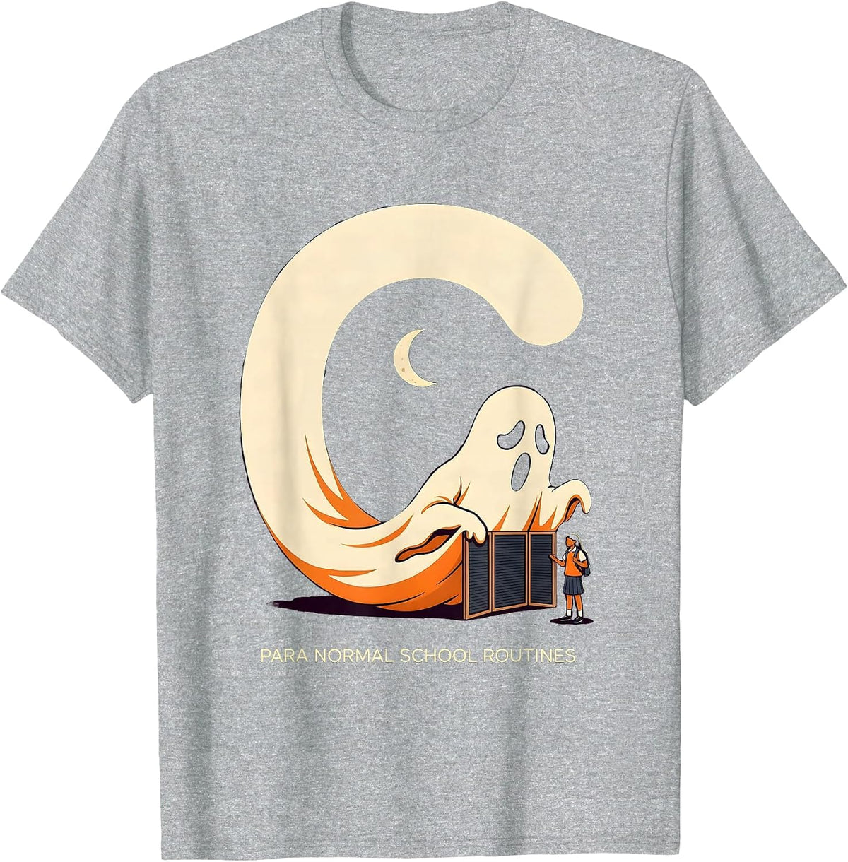 Men's Para Normal School Routines Funny Ghost Paraprofessional T-Shirt - Heather Grey