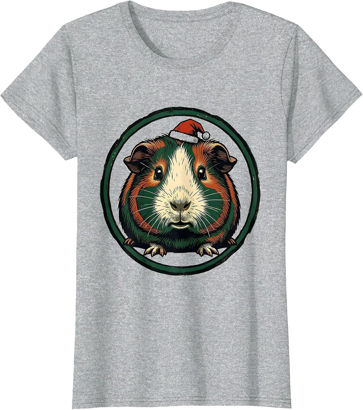 Women's Sealed Guinea Pig Badge Funny Pet Lover Christmas T-Shirt - Heather Grey