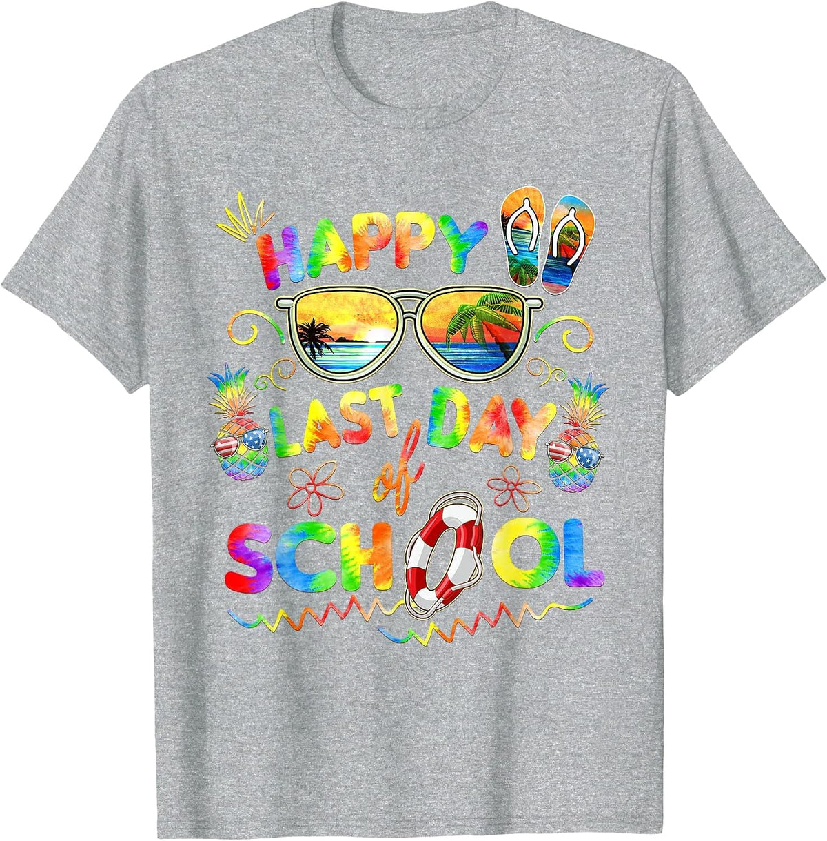 Happy Last Day of School Shirt Teachers End of Year Students T-Shirt - Heather Grey