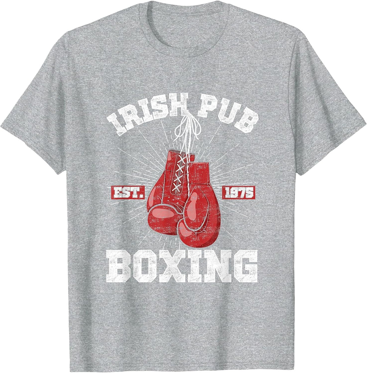Vintage Irish Pub Est 1975 Boxing Day T-Shirt - Heather Grey