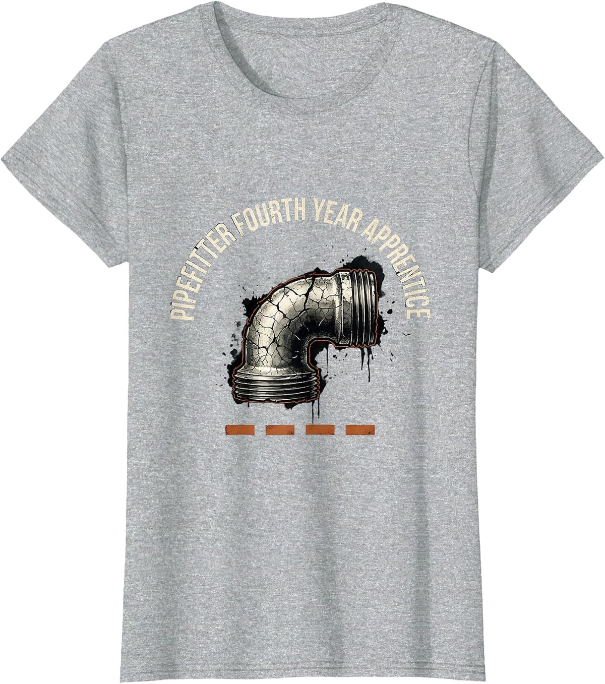 Pipefitter, Fourth Year Apprentice Funny Tradesperson Job T-Shirt - Heather Grey