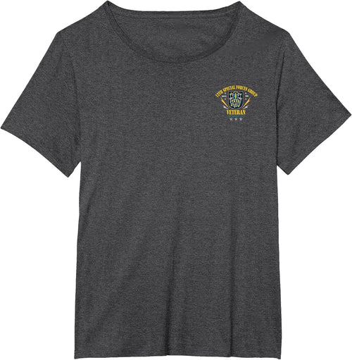 12th Special Forces Group Veteran Logo Patriotic Men Women T-Shirt - Dark Heather Grey