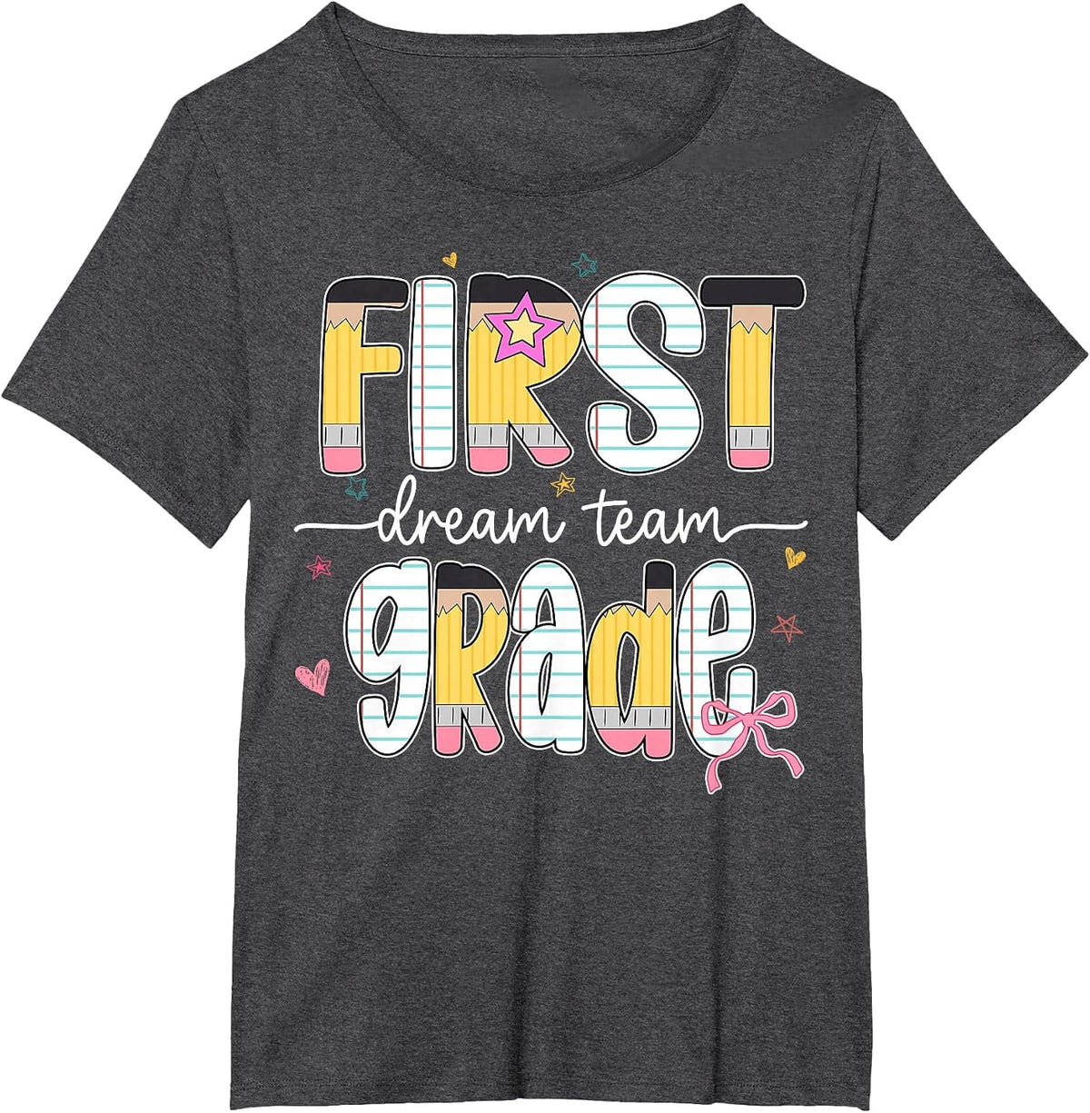 1st Grade Dream Team Back to School Teacher Student Kids T-Shirt - Dark Heather Grey