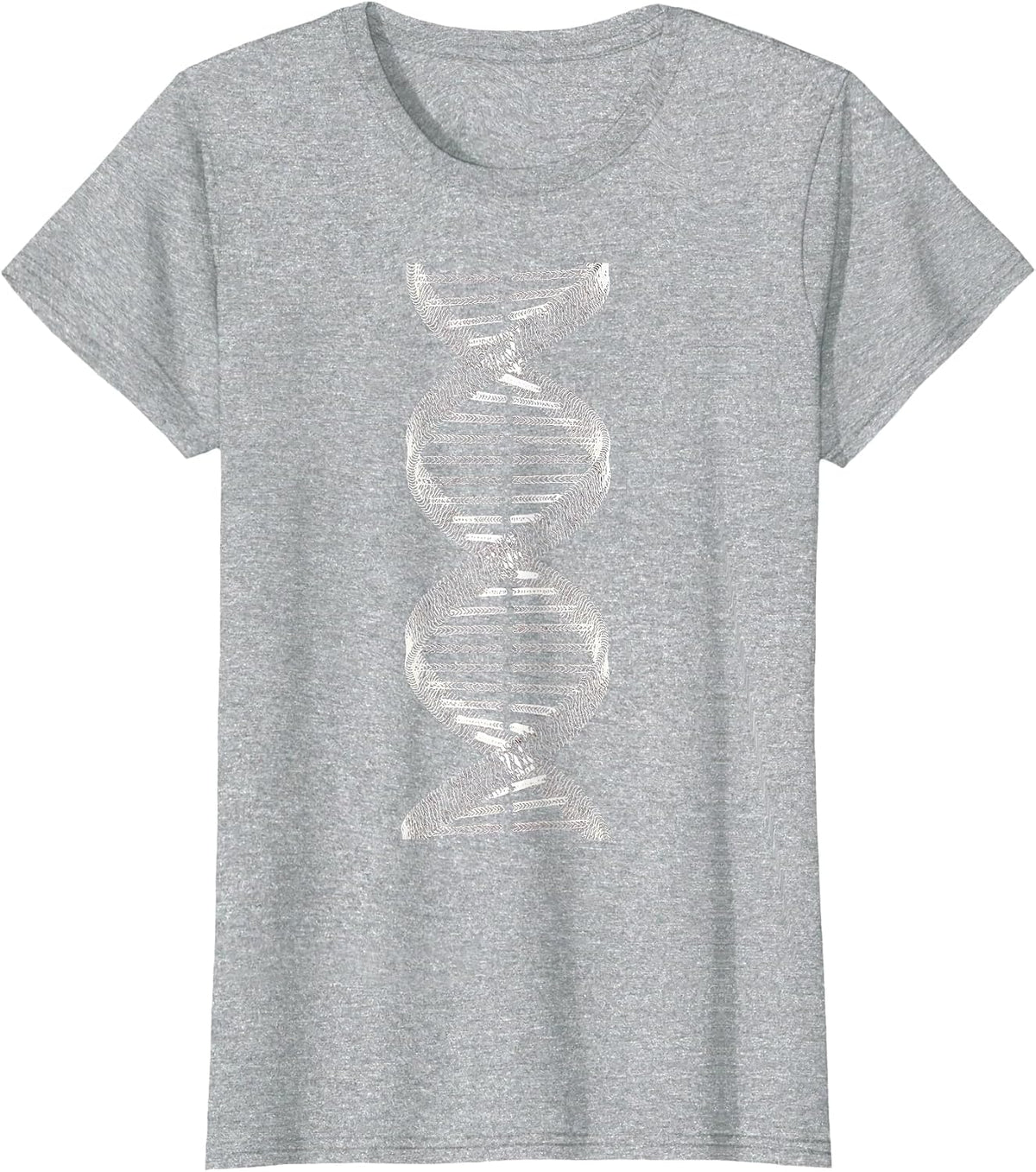 Women's Baseball Stitch Double Helix Science Art T-Shirt - Heather Grey