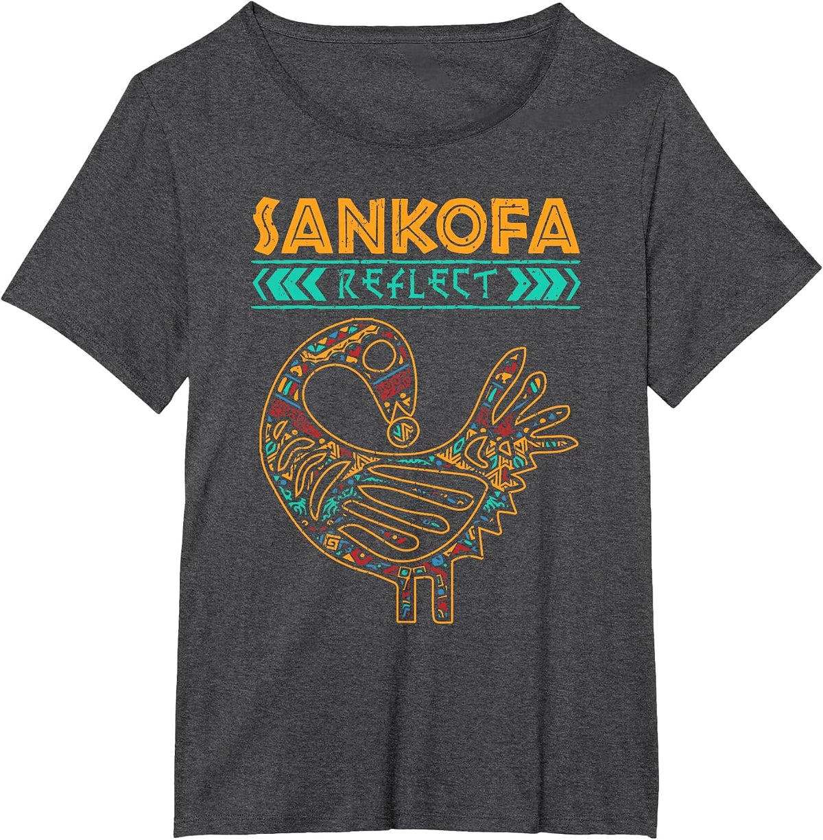 Sankofa Reflect On Akan Symbol African Heritage Wisdom T-Shirt - Dark Heather Grey