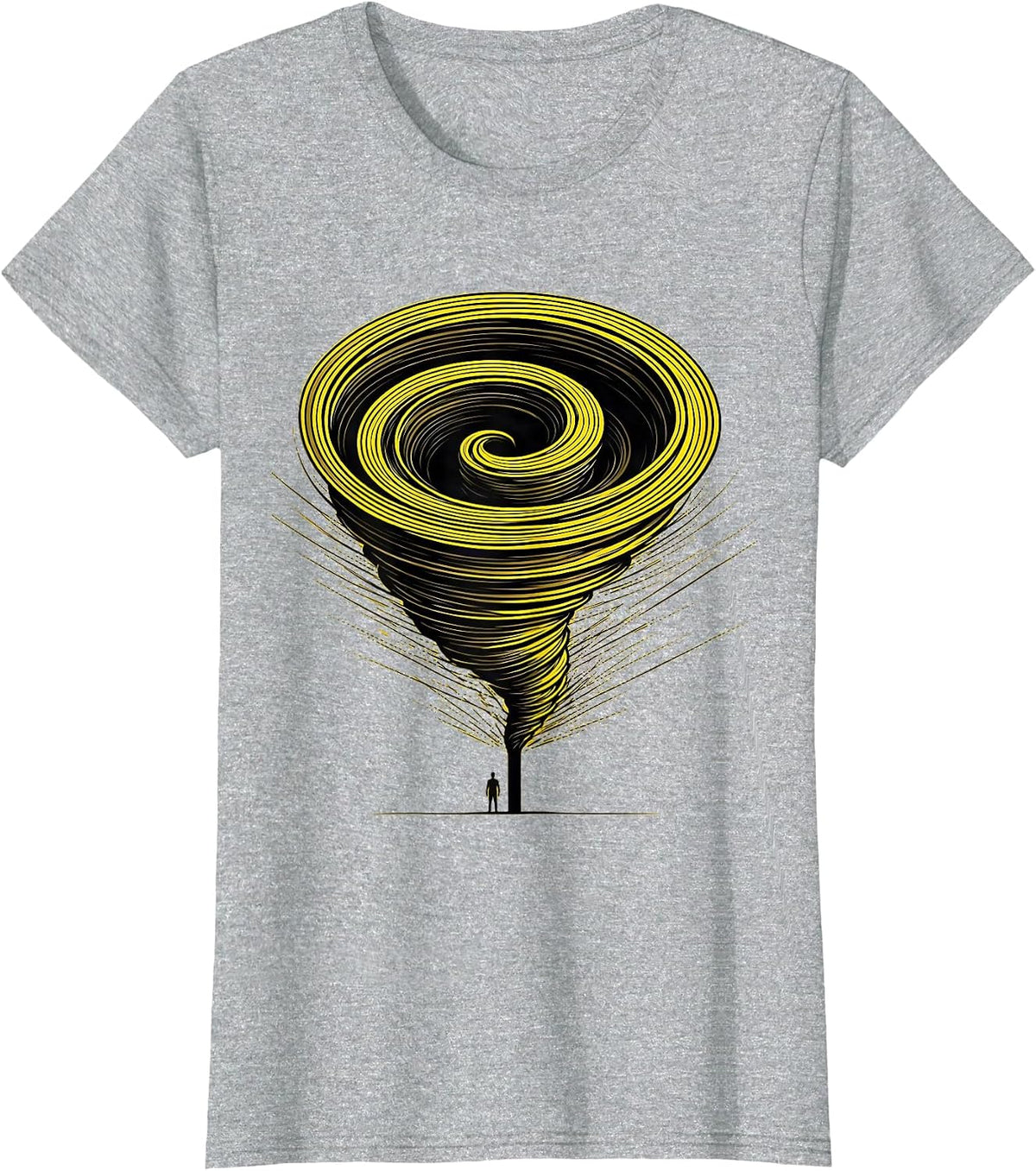 Asymmetrical Tornado Vortex Minimalist Storm Chaser T-Shirt - Heather Grey
