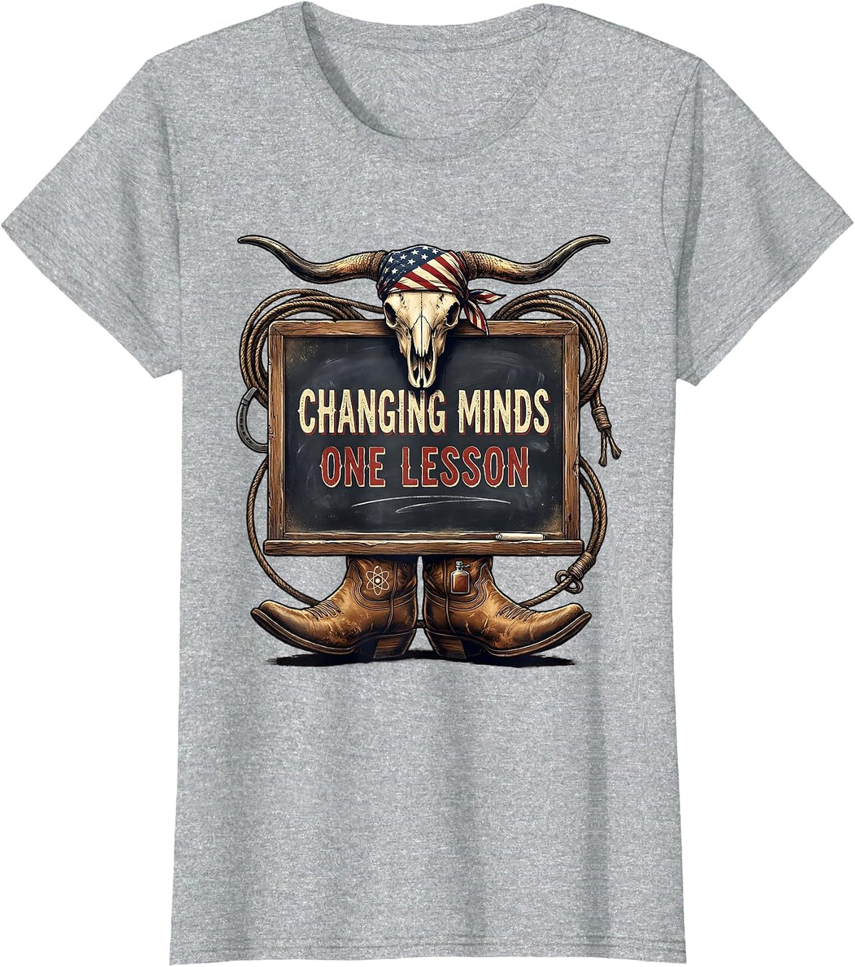 Changing Minds One Lesson Science Teacher Design T-Shirt - Heather Grey