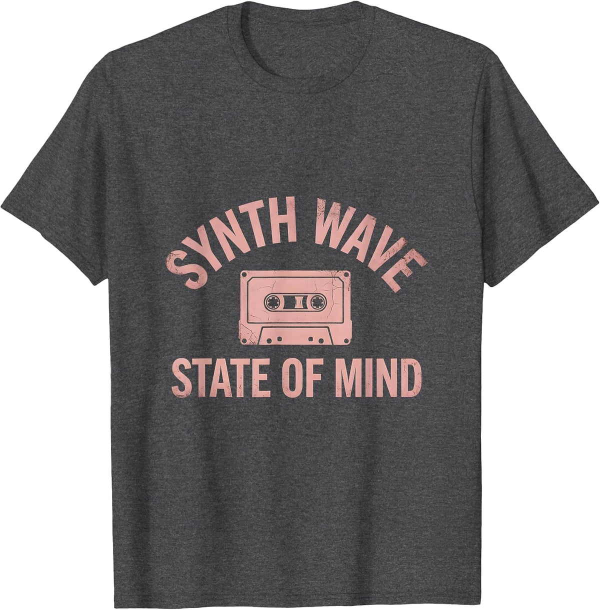 Synth Wave State of Mind 80s Band Design T-Shirt - Dark Heather Grey