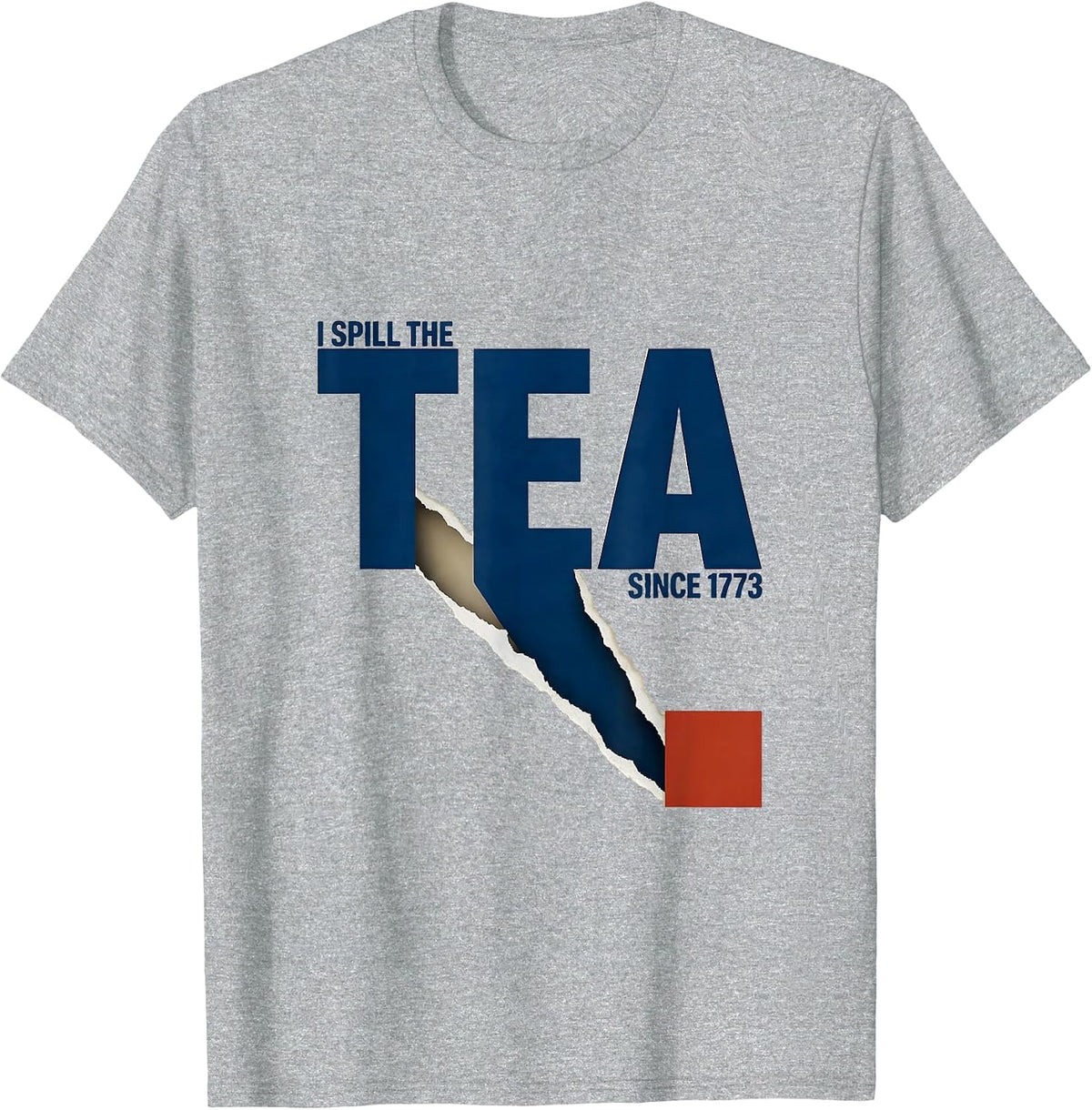 Men's I Spill The Tea Since 1773 Funny Pun Humor Tea Lover Gift T-Shirt - Heather Grey