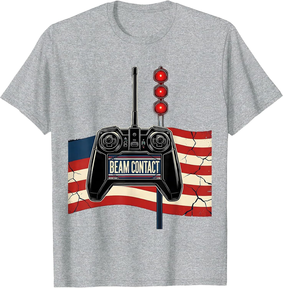 Men's Beam Contact Patriotic RC Racing American Flag Hobbyist Gift T-Shirt - Heather Grey