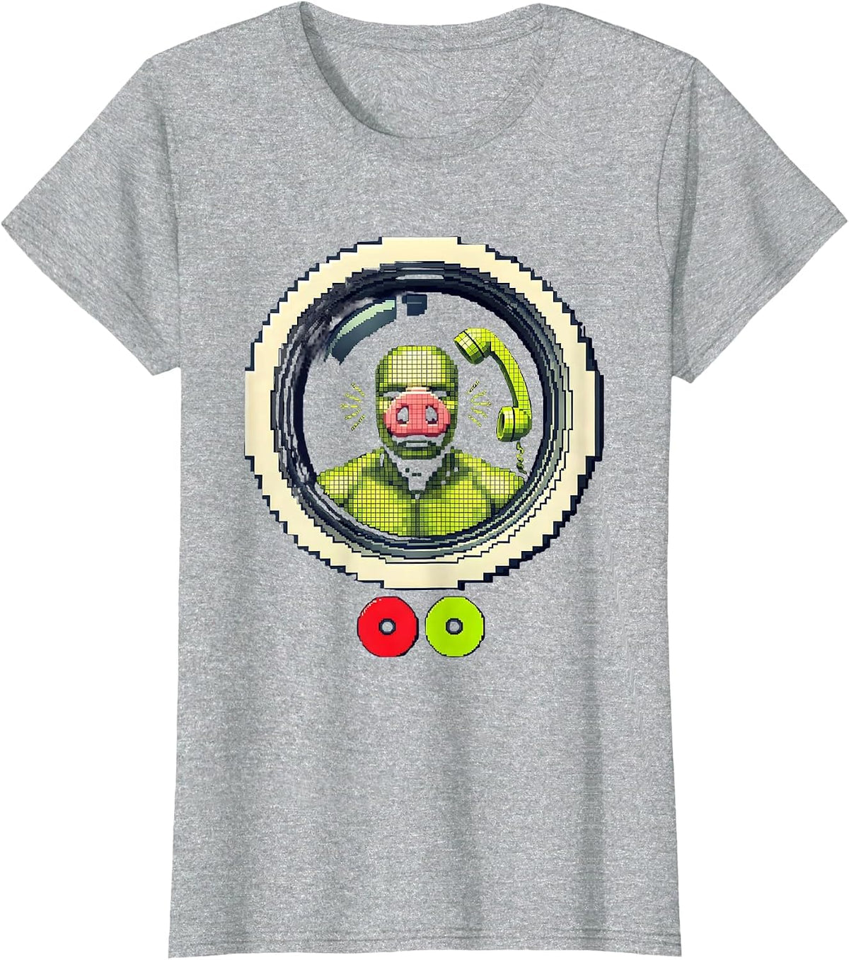 John Pork Pixel Art Funny Gen Z Brainrot Meme T-Shirt - Heather Grey