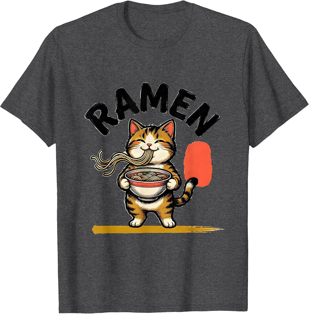 Men's RAMEN Kawaii Anime Cat Japanese Humor Ramen Lover Gift T-Shirt - Dark Heather Grey