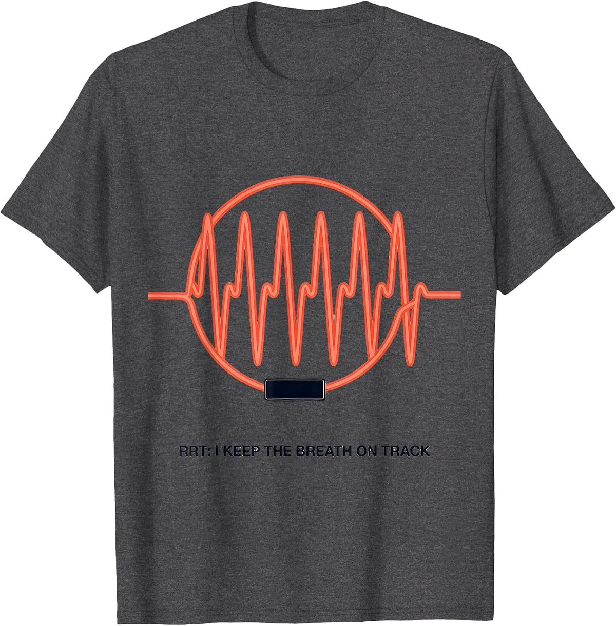 Men's RRT: I Keep The Breath On Track Funny Respiratory Therapist T-Shirt - Dark Heather Grey