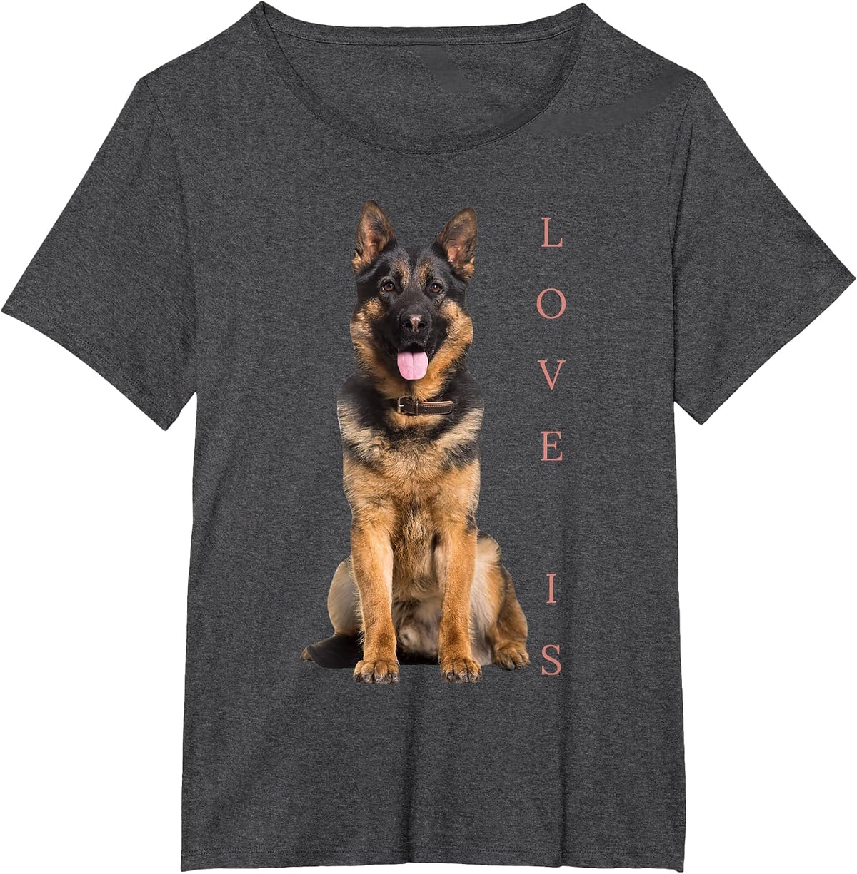 German Shepherd Shepard Dog Mom Dad Love Pet Puppy T-Shirt - Dark Heather Grey