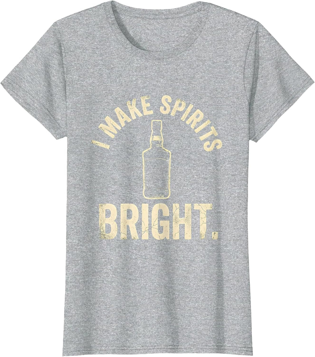 I Make Spirits Bright Bartender Holiday Design T-Shirt - Heather Grey