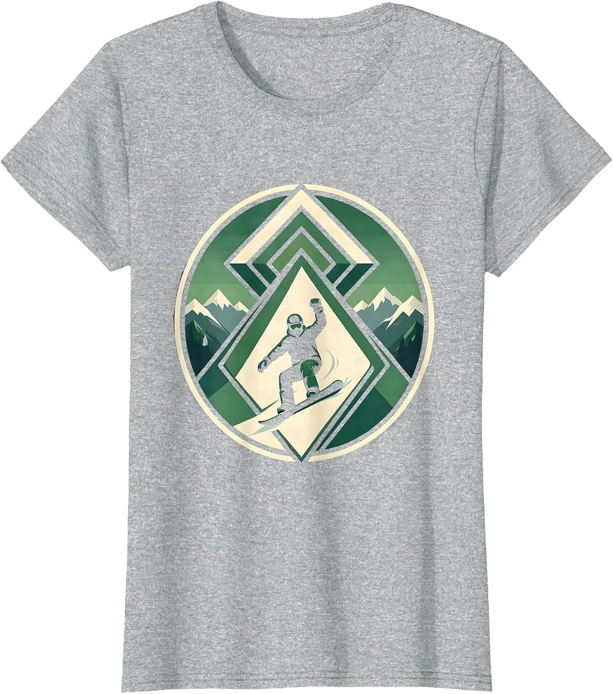 Snowboard Dad Double Diamond Badge Winter Humor Gift T-Shirt - Heather Grey