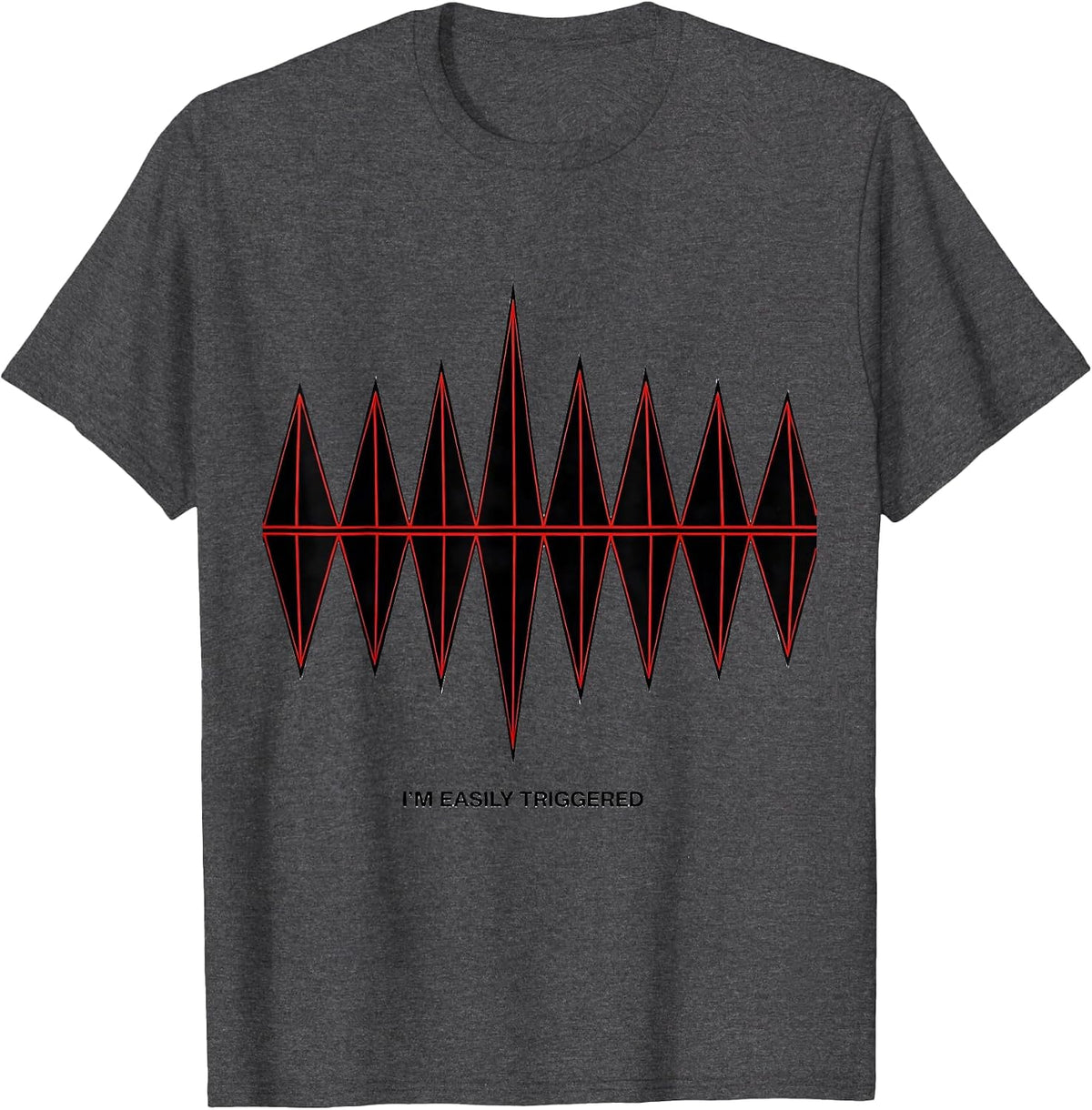 Men's I'm Easily Triggered Geometric Respiratory Therapist RT T-Shirt - Dark Heather Grey