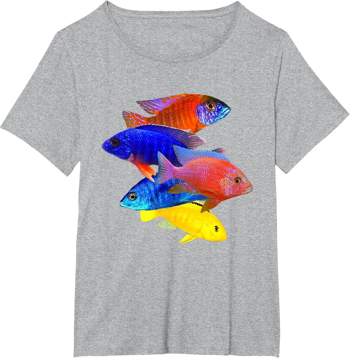 African Cichlids Peacock Cichlid Breeders Keepers Aquarium T-Shirt - Heather Grey