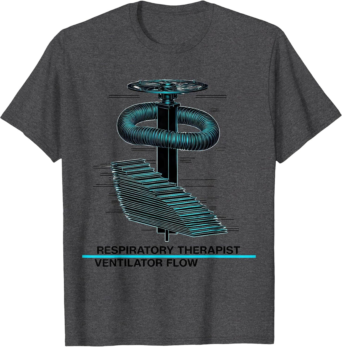 Respiratory Therapist / Ventilator Flow RT T-Shirt - Dark Heather Grey