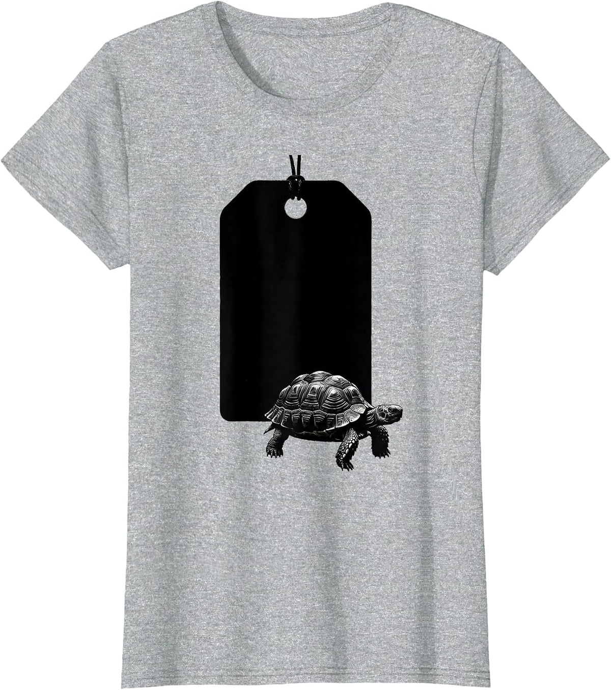 Women's Tortoise Climber Silhouette Reptile Lover Humor T-Shirt - Heather Grey